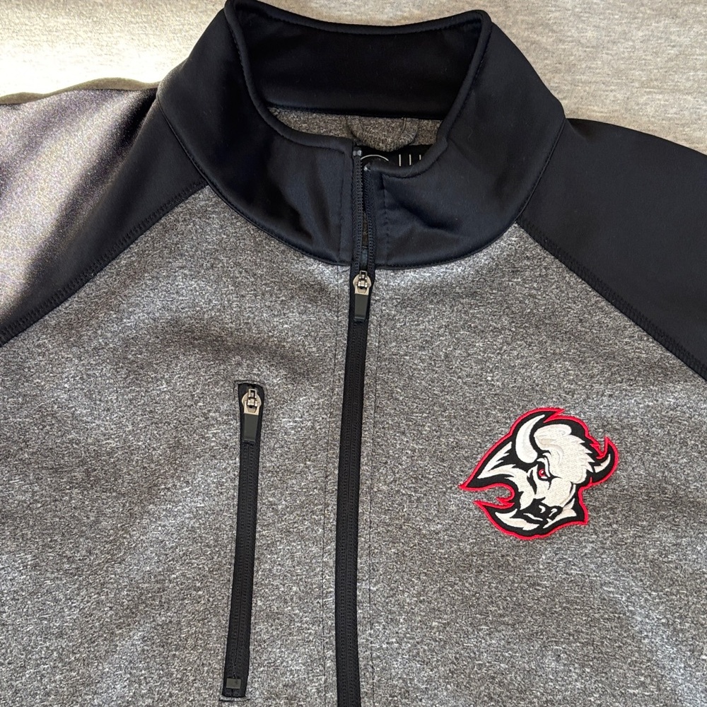 Buffalo Sabres Goathead Full Zip Sweatshirt Jacket Gray and Black Size 2XL - Picture 3 of 4